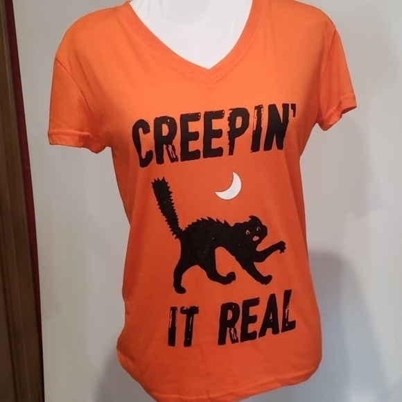 FREEZE Halloween Tangerine Top NWOT - Picture 1 of 7